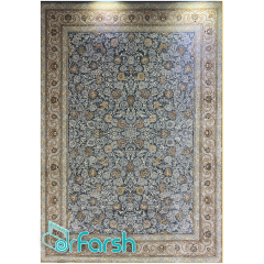 فرش 700 شانه قیطران طرح سایه رنگ آبی