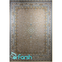 فرش 1200 شانه قیطران طرح شکوه رنگ نسکافه ای