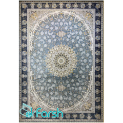 فرش 1200 شانه قیطران طرح الهه رنگ آبی روشن
