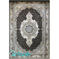 فرش 1200 شانه قیطران طرح ساغر رنگ زغالی