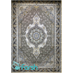 فرش 1200 شانه قیطران طرح ساغر رنگ طوسی