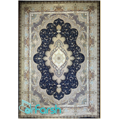 فرش 1500 شانه قیطران طرح شیفته رنگ سرمه ای