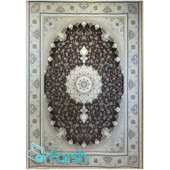 فرش 1500 شانه قیطران طرح سلطان رنگ قهوه ای