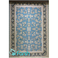 فرش 1500 شانه قیطران طرح ملیسا رنگ آبی