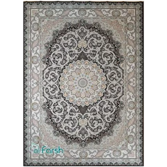 فرش 1500 شانه قیطران طرح مستانه رنگ قهوه ای