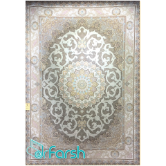 فرش 1500 شانه قیطران طرح مستانه رنگ ملانژ گردویی