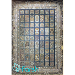 فرش 1500 شانه قیطران طرح مهرو رنگ سرمه ای