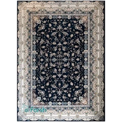 فرش 1500 شانه قیطران طرح شهرزاد رنگ سرمه ای