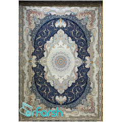 فرش 1500 شانه قیطران طرح زرین رنگ سرمه ای