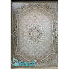 فرش 1200 شانه قیطران طرح دلنواز رنگ کرم