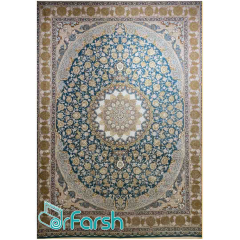 فرش 1200 شانه قیطران طرح سارا رنگ آبی