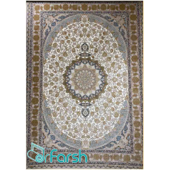 فرش 1200 شانه قیطران طرح سارا رنگ کرم