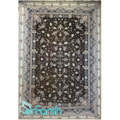 فرش 1500 شانه قیطران طرح شهرزاد رنگ قهوه ای