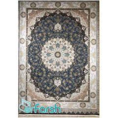 فرش 1500 شانه قیطران طرح آزیتا رنگ سرمه ای