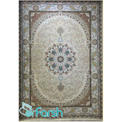 فرش 1500 شانه قیطران طرح آزیتا رنگ کرم