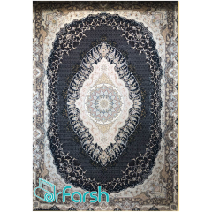 فرش 1500 شانه قیطران طرح تانیا رنگ سرمه ای