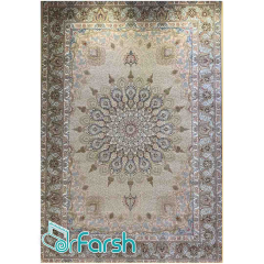 فرش 700 شانه قیطران طرح آتری رنگ کرم