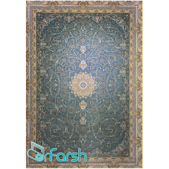 فرش 1200 شانه قیطران طرح شکوه رنگ آبی