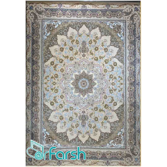 فرش 700 شانه قیطران طرح فروغ رنگ کرم