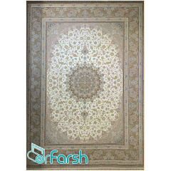 فرش 1200 شانه قیطران طرح مهرخ رنگ کرم