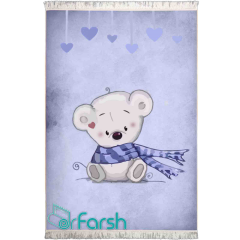 فرش کودک محتشم مدل 100284 رنگ آبی