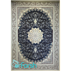 فرش 1500 شانه قیطران طرح سلنا رنگ سرمه ای