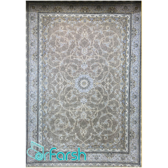 فرش 1200 شانه قیطران طرح شبنم رنگ خاکستری