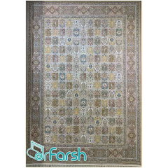 فرش 1200 شانه قیطران طرح گلاره رنگ فیلی