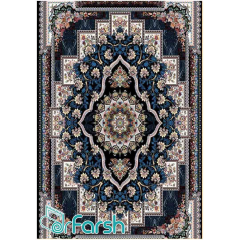 فرش 700 شانه نگین فیروزه مدل پریسا رنگ سرمه ای