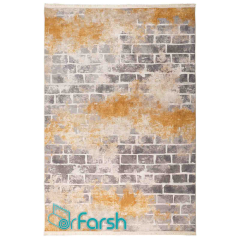 فرش مدرن محتشم مدل 100410 رنگ طلایی