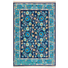 فرش مدرن محتشم مدل 100424 رنگ آبی