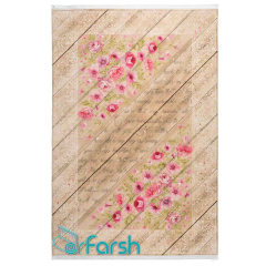 فرش مدرن محتشم مدل 100447 رنگ بادامی 