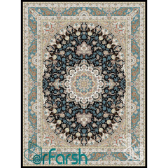 فرش 700 شانه قیطران طرح گلشن رنگ سرمه ای