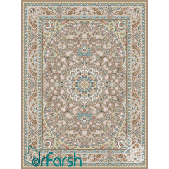 فرش 700 شانه قیطران طرح گلشن رنگ گردویی