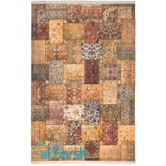 فرش چهل تکه محتشم مدل 100501 رنگ قهوه ای