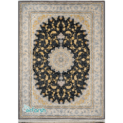 فرش 1200 شانه قیطران طرح کاترینا رنگ سرمه ای