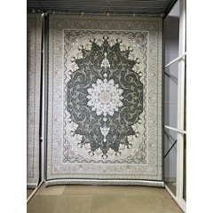 فرش 1200 شانه قیطران طرح پوران رنگ تیتانیومی