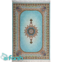 فرش اصیل محتشم مدل 100902 رنگ فیروزه ای