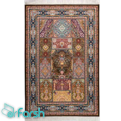 فرش اصیل محتشم مدل 100903 رنگ قهوه ای