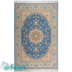 فرش اصیل محتشم مدل 100906 رنگ آبی