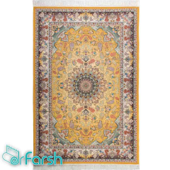 فرش اصیل محتشم مدل 100910 رنگ خردلی