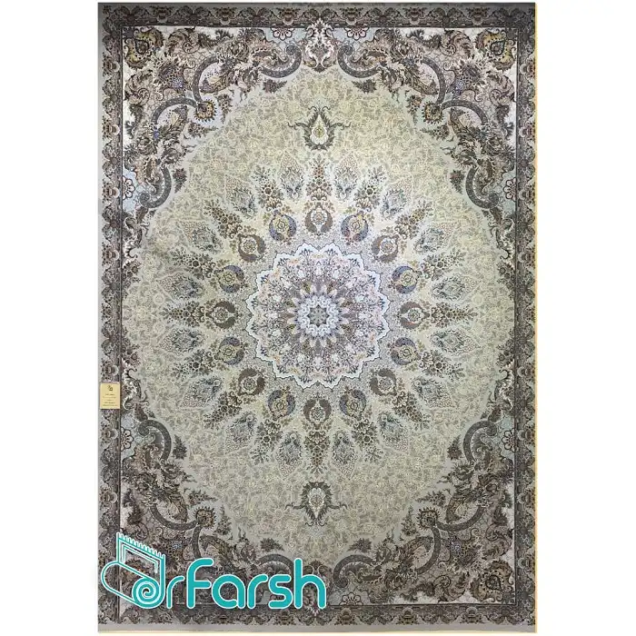 فرش 1500 شانه قیطران طرح پدیده رنگ کرم